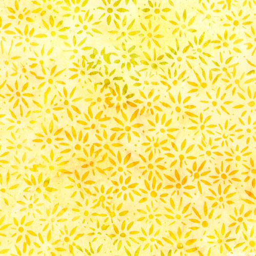 Summer Zest - Starry Flower Batik - Lemondrop