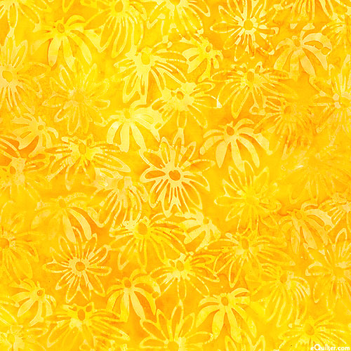Summer Zest - Sun-Drenched Daisy Batik - Marigold Orange