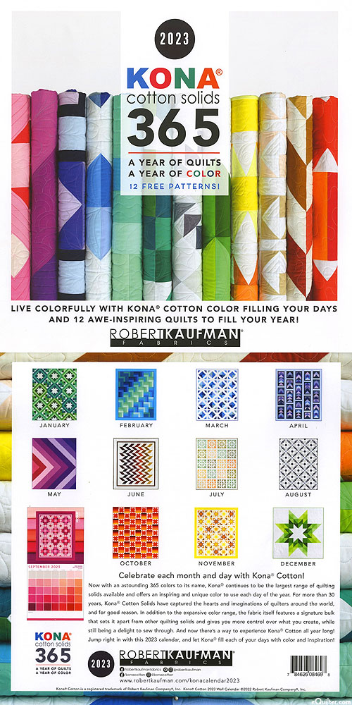 2023 Calendar - Kona Cotton Solids 365: A Year of Quilts & Color