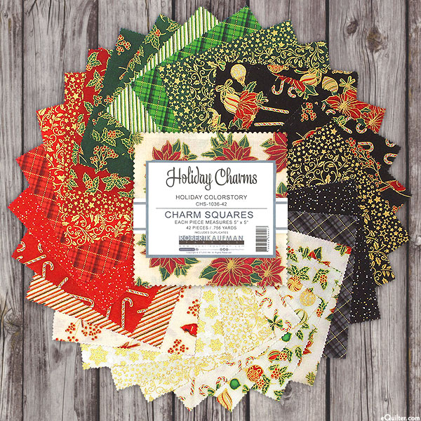 Holiday Charms - Holiday Colorstory - 5" x 5" Squares - METALLIC