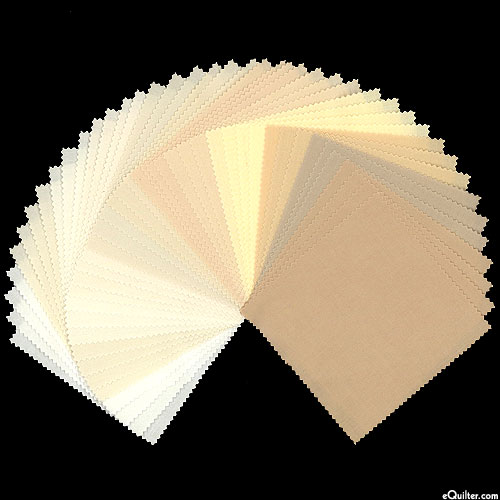 Kona Solids Palette - Not Quite White - 5" Charm Pack