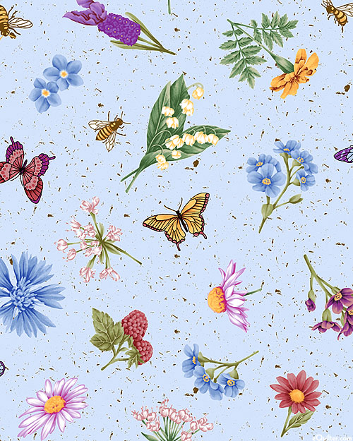 Botanical Garden - Garden Bugs - Powder Blue - DIGITAL