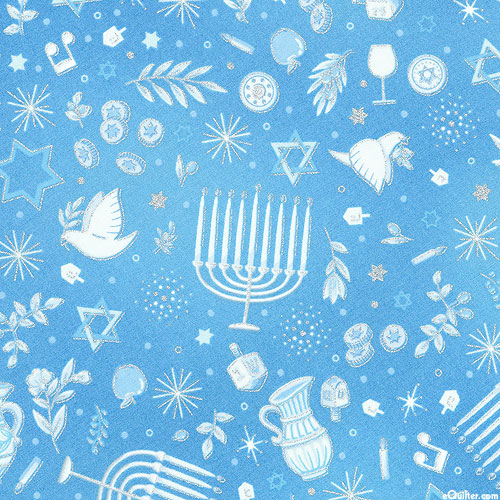 Stars of Light - Hanukkah Toss - Sky Blue/Silver
