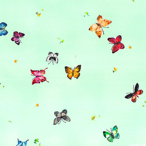 Joyful Meadows - Butterflies - Aquamarine - DIGITAL