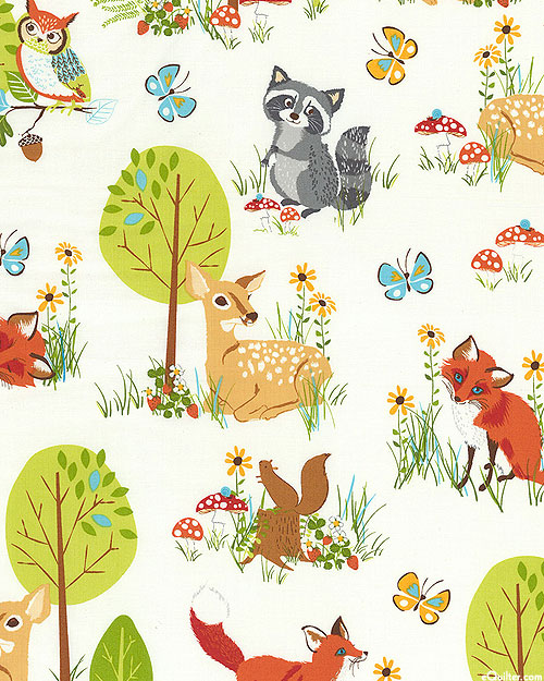 Forest Fellows - Baby Animal Meadow - White