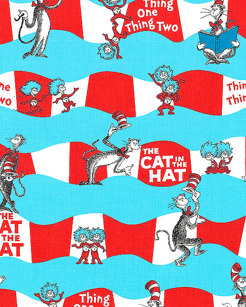 Cat in the Hat - Fun Wavy Stripes - Lt Blue