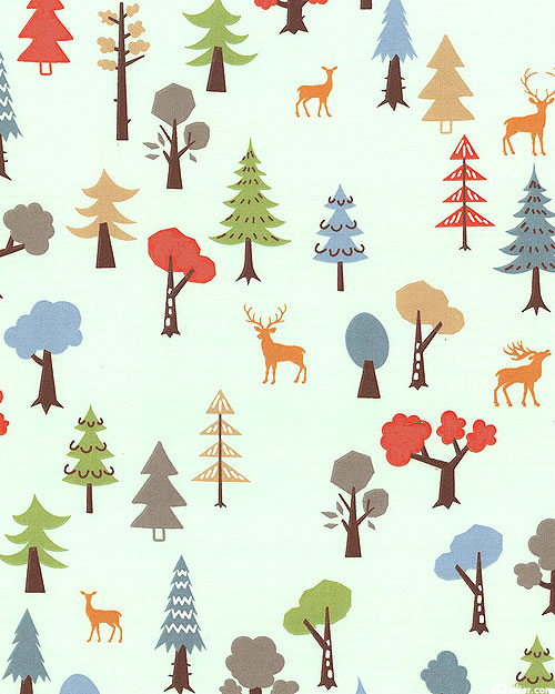 Cozy Outdoors - Wild Forest - Aquamarine - FLANNEL