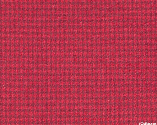 Shetland - Small Houndstooth Yarn-Dye - Crimson Red - FLANNEL