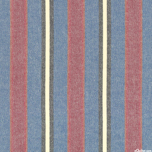 Taos - Dusty Stripes Yarn-Dye - Delft Blue - FLANNEL