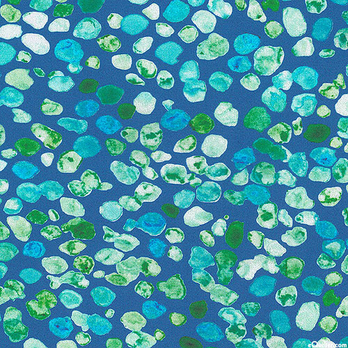Garden Gloss - Pebbled Spots - Ocean Blue - SATEEN - DIGITAL
