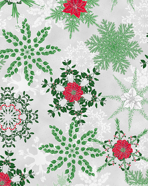 Snow Flower - Snowflake Flourish - Frost Gray/Silver
