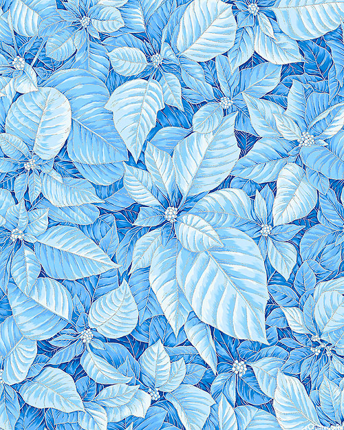 Snow Flower - Poinsettias Petals - Baby Blue/Silver