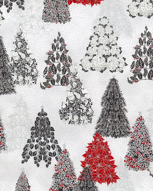 Snow Flower - Christmas Trees - Silver Gray/Silver