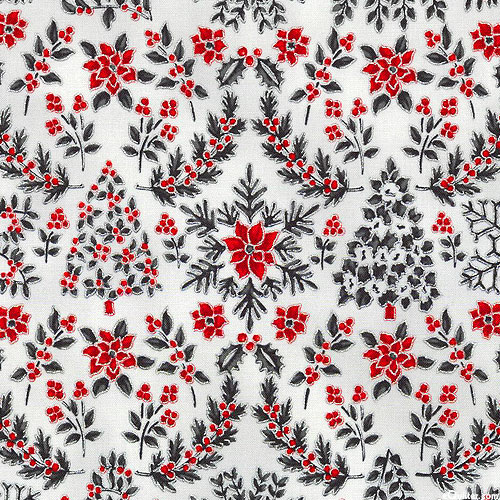 Snow Flower - Christmas Floral Motifs - Frost Gray/Silver