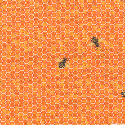Honey Flower - Honeycomb Hive - Papaya Orange - DIGITAL