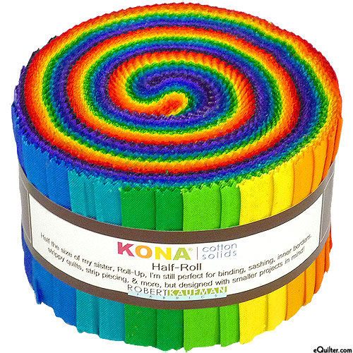 Kona Solids Palette - Bright Rainbow - 2 1/2" Strips