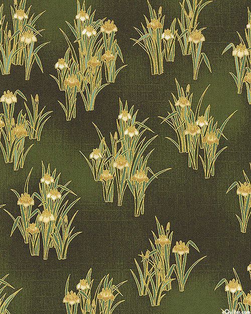 Imperial Collection 17 - Japanese Iris - Dk Green/Gold