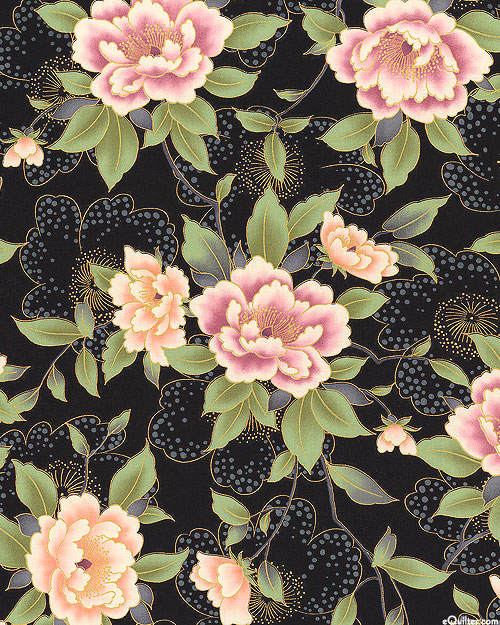 Imperial Collection: Honoka - Sakura Blooms - Ink Black/Gold