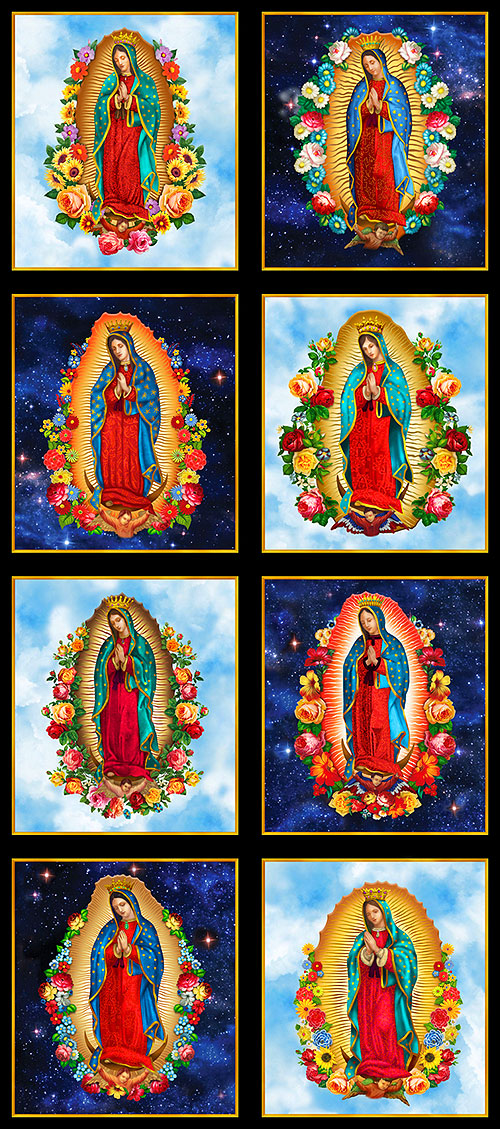 Inner Faith - Celestial Guadalupe - Black - 24" x 44" PANEL