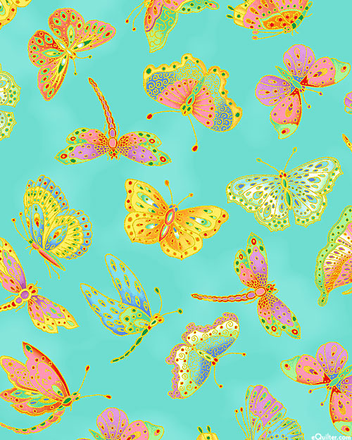Parvaneh's Butterflies - Flutter Friends - Seaglass Green/Gold