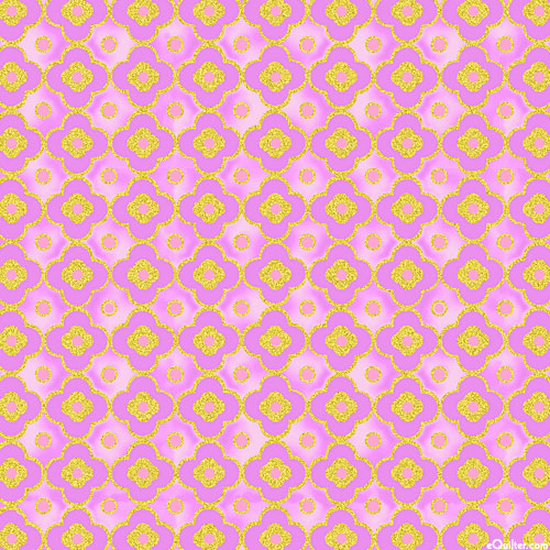 Parvaneh's Butterflies - Tile Blossoms - Raspberry Pink/Gold