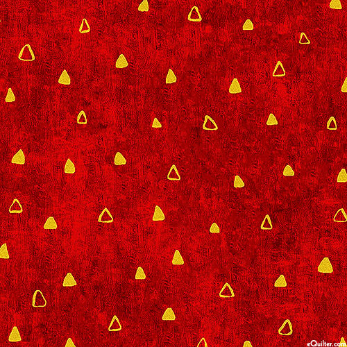 Gustav Klimt - Triangle Highlights - Ruby Red/Gold