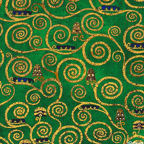 Gustav Klimt - Swirls - Emerald/Gold