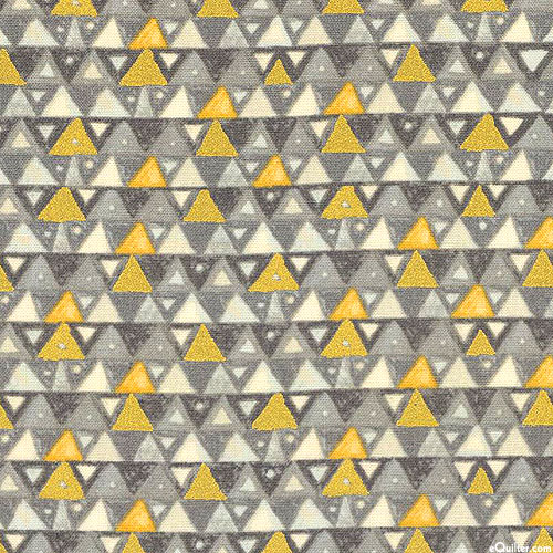 Gustav Klimt - Abstract Triangles - Ash Gray/Gold