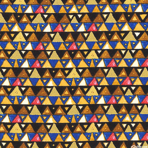 Gustav Klimt - Abstract Triangles - Multi/Gold