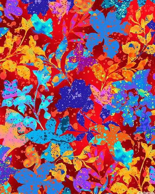 Leaflet - Floral Splatter - Scarlet - DIGITAL