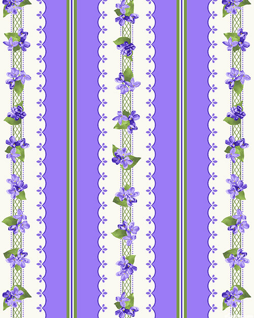 Elizabeth - Blossom Ticking Stripe - Lilac Purple