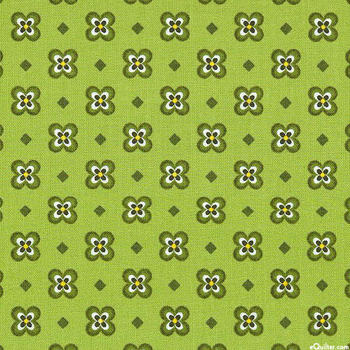 Elizabeth - Flower Tiles - Leaf Green