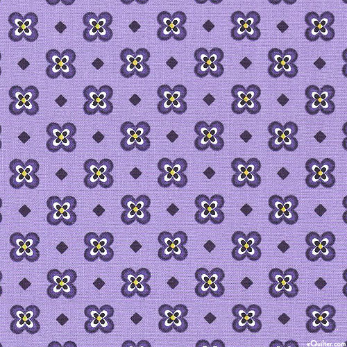 Elizabeth - Flower Tiles - Lilac Purple