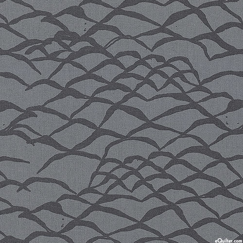 Around The Bend - Ocean Waves - Elephant Gray - COTTON/LINEN