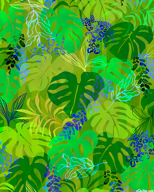 Midnight In The Jungle - Monstera Mash - Bamboo Green - DIGITAL