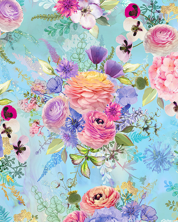 Misty Garden - Bouquets - Sky Blue - DIGITAL