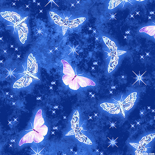 Mystic Moon - Nighttime Butterflies - Celestial Blue/Silver