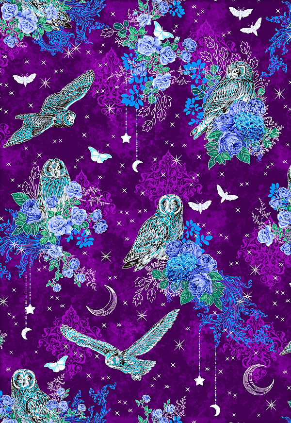 Mystic Moon - Nighttime Owls - Velvet Purple/Silver