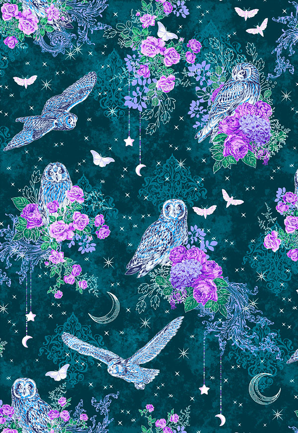 Mystic Moon - Nighttime Owls - Celestial Blue/Silver