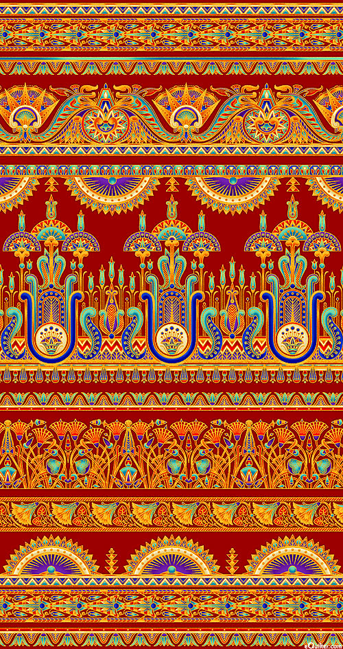 Ancient Beauty - Palatial Stripe - Ruby Red/Gold