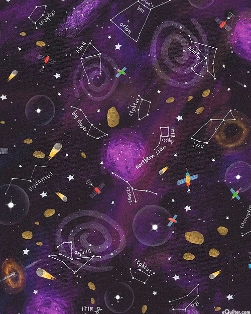 Space Adventure - Constellations - Midnight Purple - DIGITAL