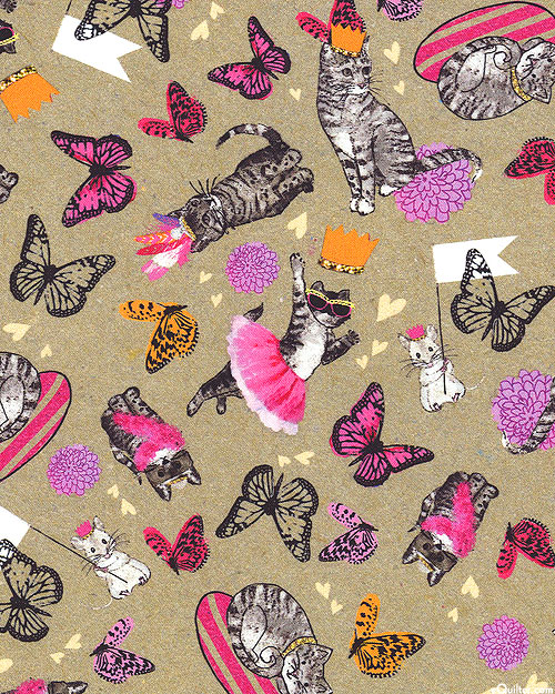 Fancypants - Butterfly Cats - Khaki Beige - DIGITAL