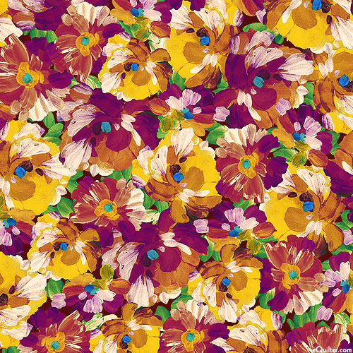 Painterly Petals - Brushstroke Florals - Sun Gold - DIGITAL