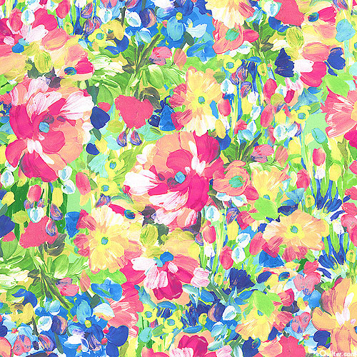 Painterly Petals - Flowery Fields - Sprout Green - COTTON LAWN