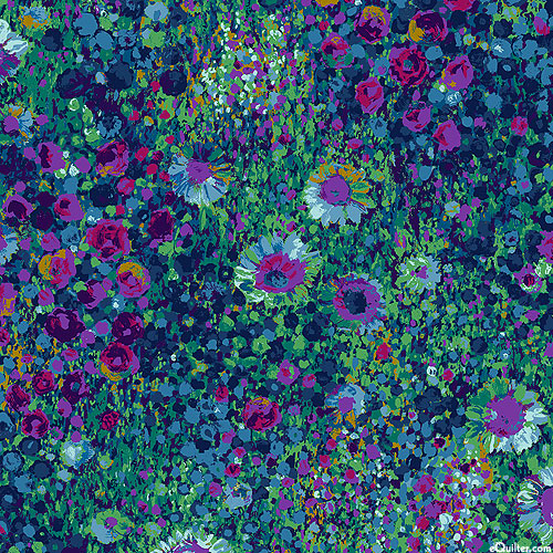Painterly Petals - Super Bloom - Spruce Green - DIGITAL PRINT