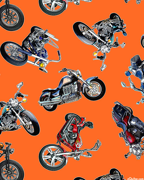 On the Road - Large Motorcycles - Blaze Orange - DIGITAL PRINT