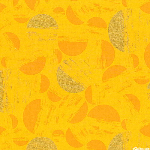 Wishwell: Brushy - Brushed Circles - Marigold Yellow/Gold