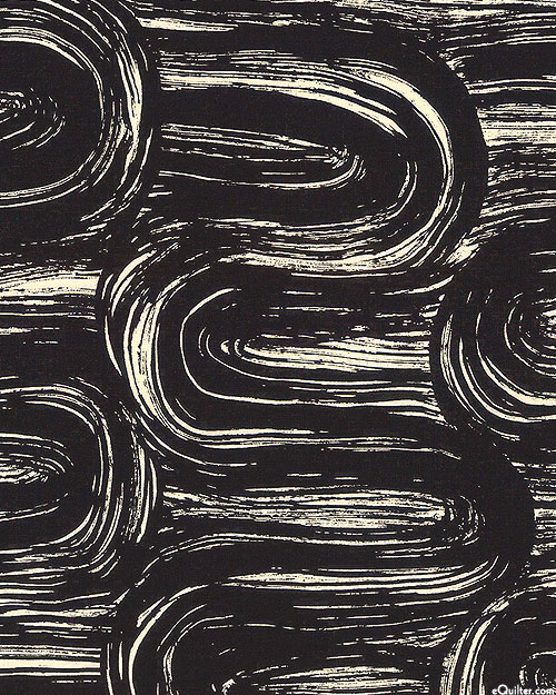 Wishwell: Brushy - Bold Brushstrokes - Lava Rock Black