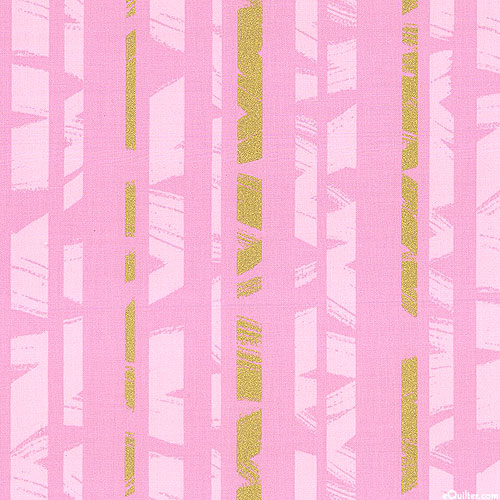 Wishwell: Brushy - Rolled Stripes - Candy Pink. Gold