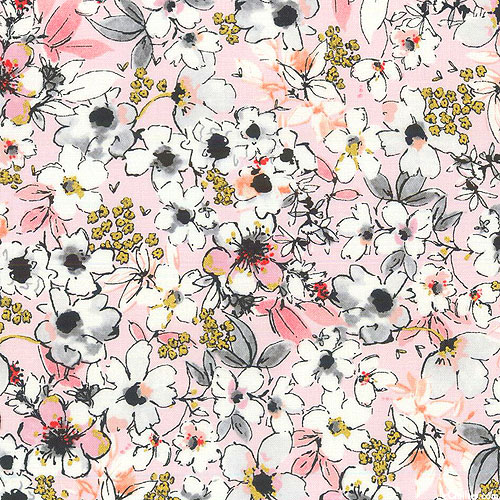 Rosette - Flower Mosaic - Powder Pink/Gold